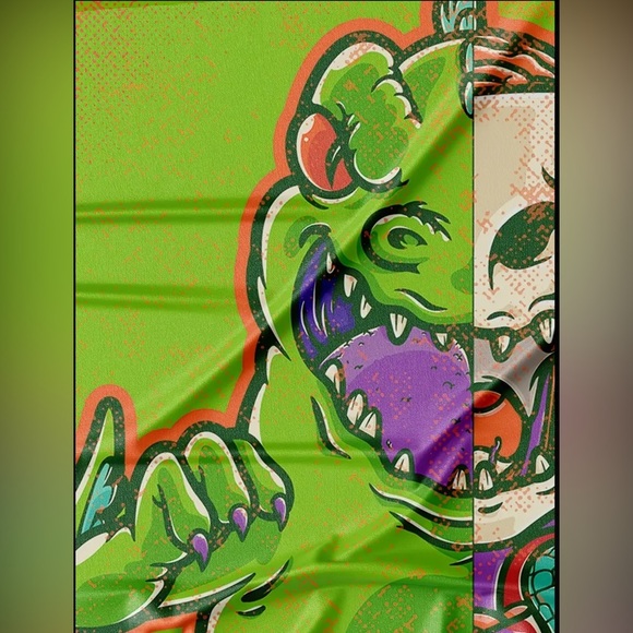 Men's Graphic Dino Print T-Shirt 🦖 Vibrant, Colorful, Fun Novelty Tee Size XXL - Picture 4 of 7